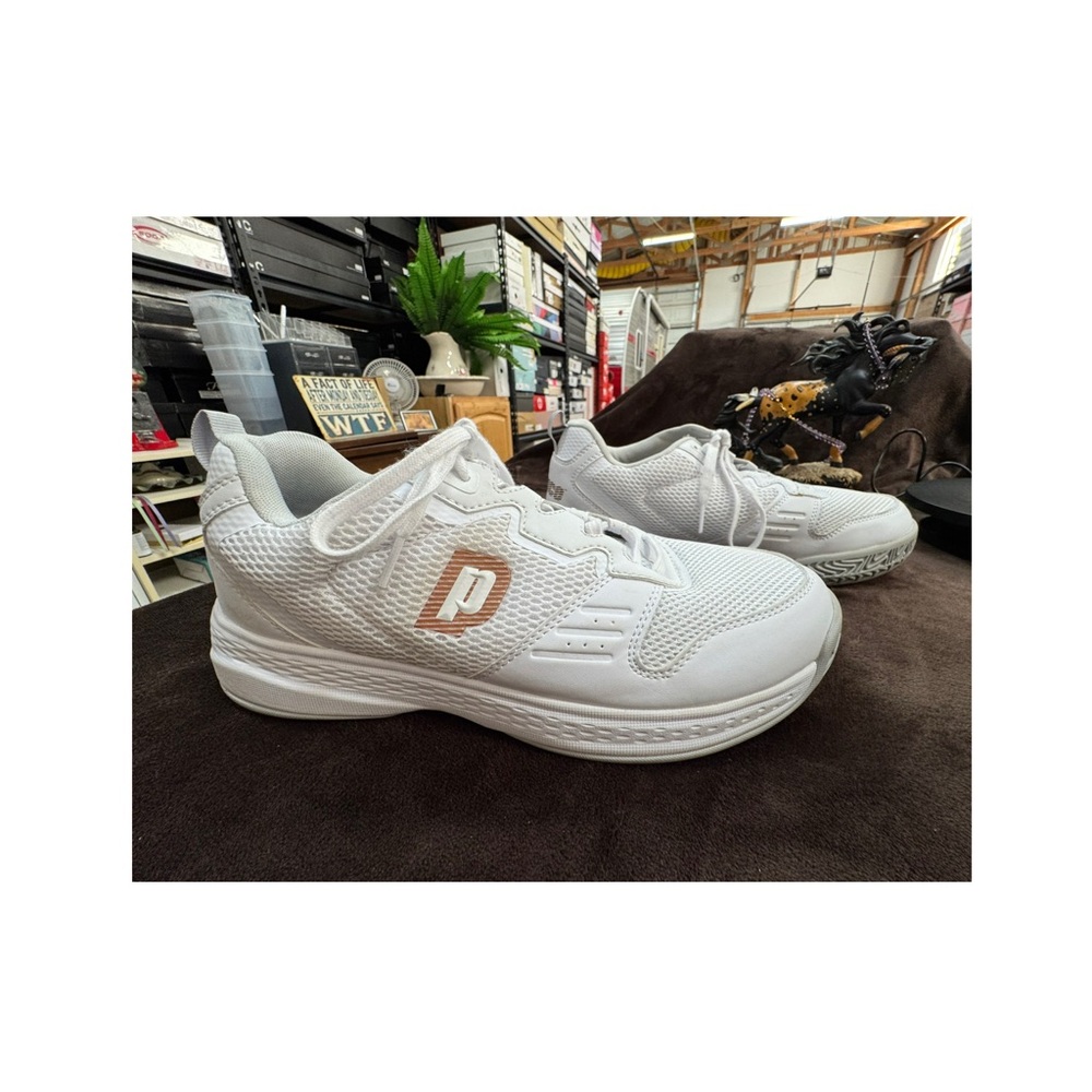 Prince White Athletic Sneakers with Logo size 11